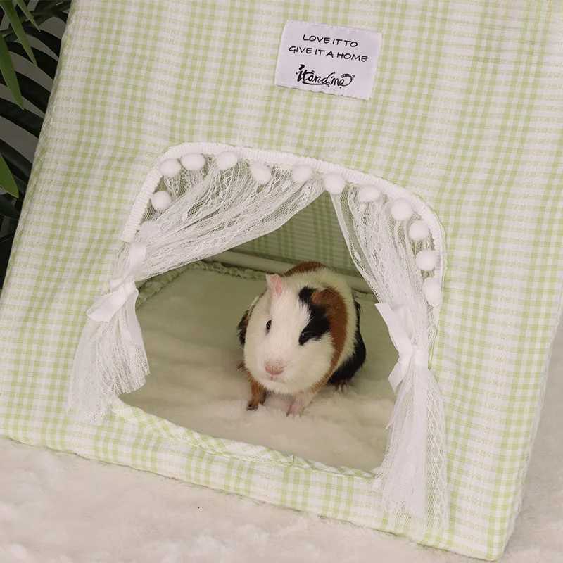 Rabbit Tent Pet Shelter Sleeping Rabbit Nest Small Pets Large Capacity Furniture Ins Small Floral Decorations Hamster Cage M251206
