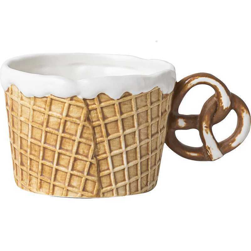 Creative Cookie Water Cup Cute Ceramic Mug Office Afternoon Tea Coffee Cup Home Breakfast Milk Cup Dessert Plate Drink Set M251206 - view 7