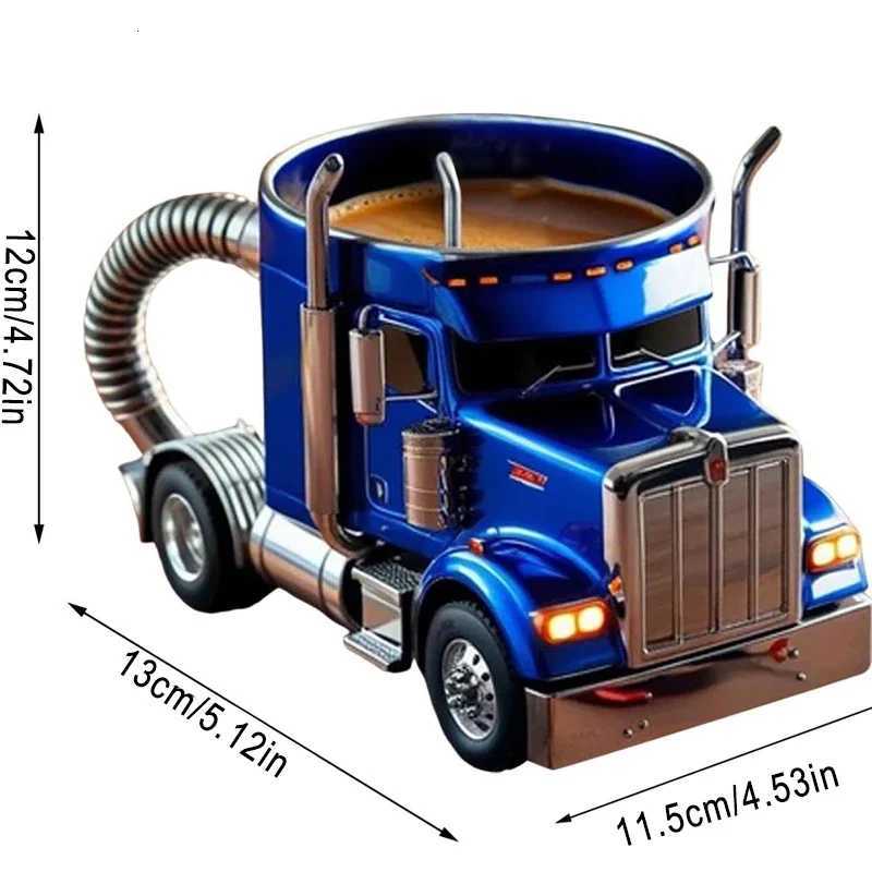 Durable Truck Coffee Mug Semi Truck Coffee Cup Handcrafted Semi-trailer Shaped Semi-Truck Coffee Mugs for Men Women M251206 - view 7