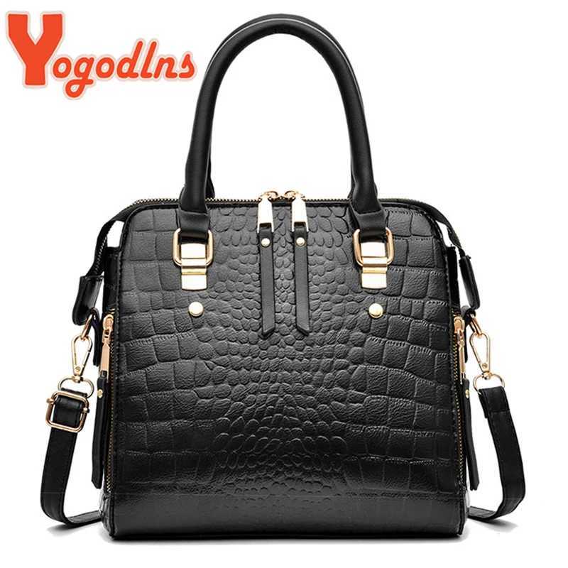 Yogodlns Luxury Crocodile Pattern Handbag Women Winter New PU Leather Tassel Shoulder Bag Brands Design Handle Bag Lady PurseT251206