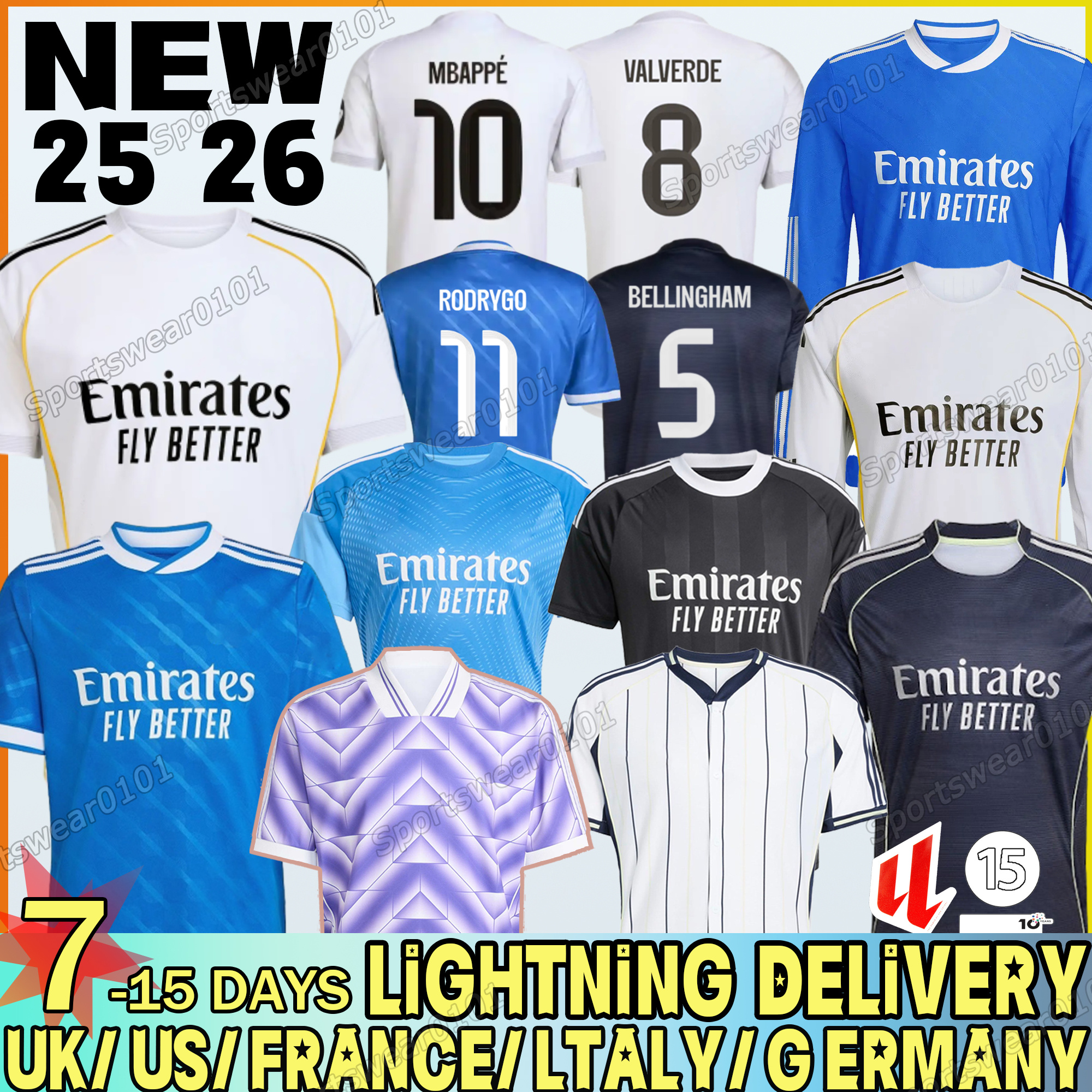 25 26 Reals Madrid kits MBAPPE BELLINGHAM TRENT VINI JR soccer jerseys RODRYGO Bellingham Valverde Arda Guler Endrick maillot de football shirt kid 25 26 kits uniform
