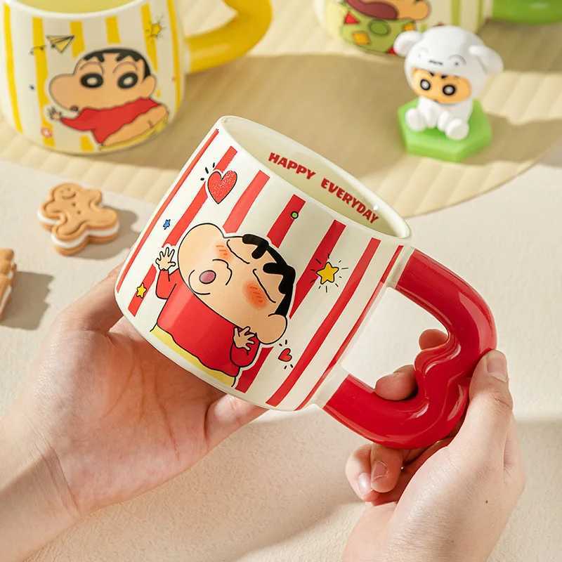New Crayon-Shin-Chan M Handle Water Cup Mug Cup Ceramic Water Cup Coffee Cup Xiaoxin Anime Peripheral Gifts Home Decor Cup Gifts M251206 - view 5