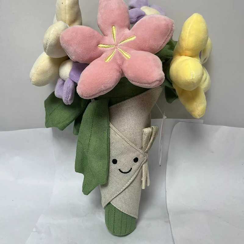 luxury Cartoon Fun Hand-held Tulip Plush Toy Doll Bouquet Girls Graduation Day Gift Doll K251206