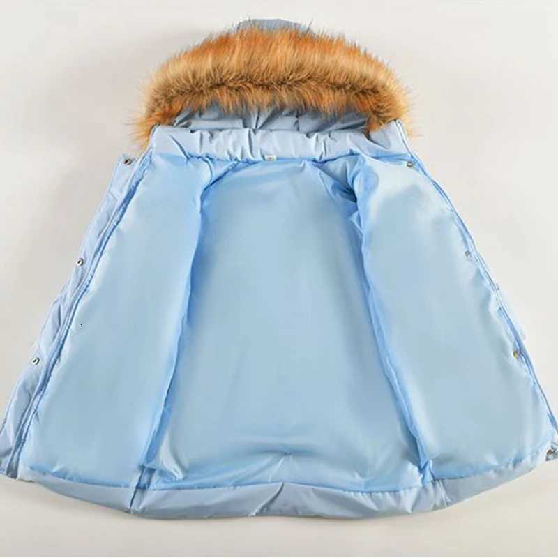 6 8 10 12 13 14 Years Winter Girls Jacket Thicken Keep Warm Fashion Fur Collar Kids Jacket Hooded Zipper Outerwear Kids ClothesW251206