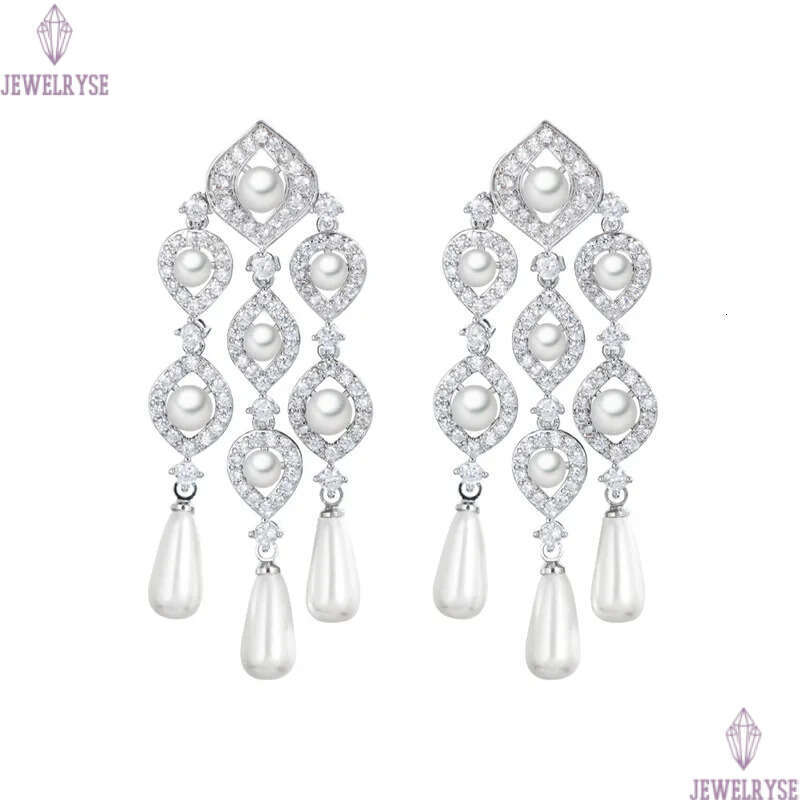 Charm Tassel s925 Streling Silver Needle Designer Earring for Woman Imitation Pearl AAA Cubic Zirconia South American Copper Womens Diamond Wed Earrin