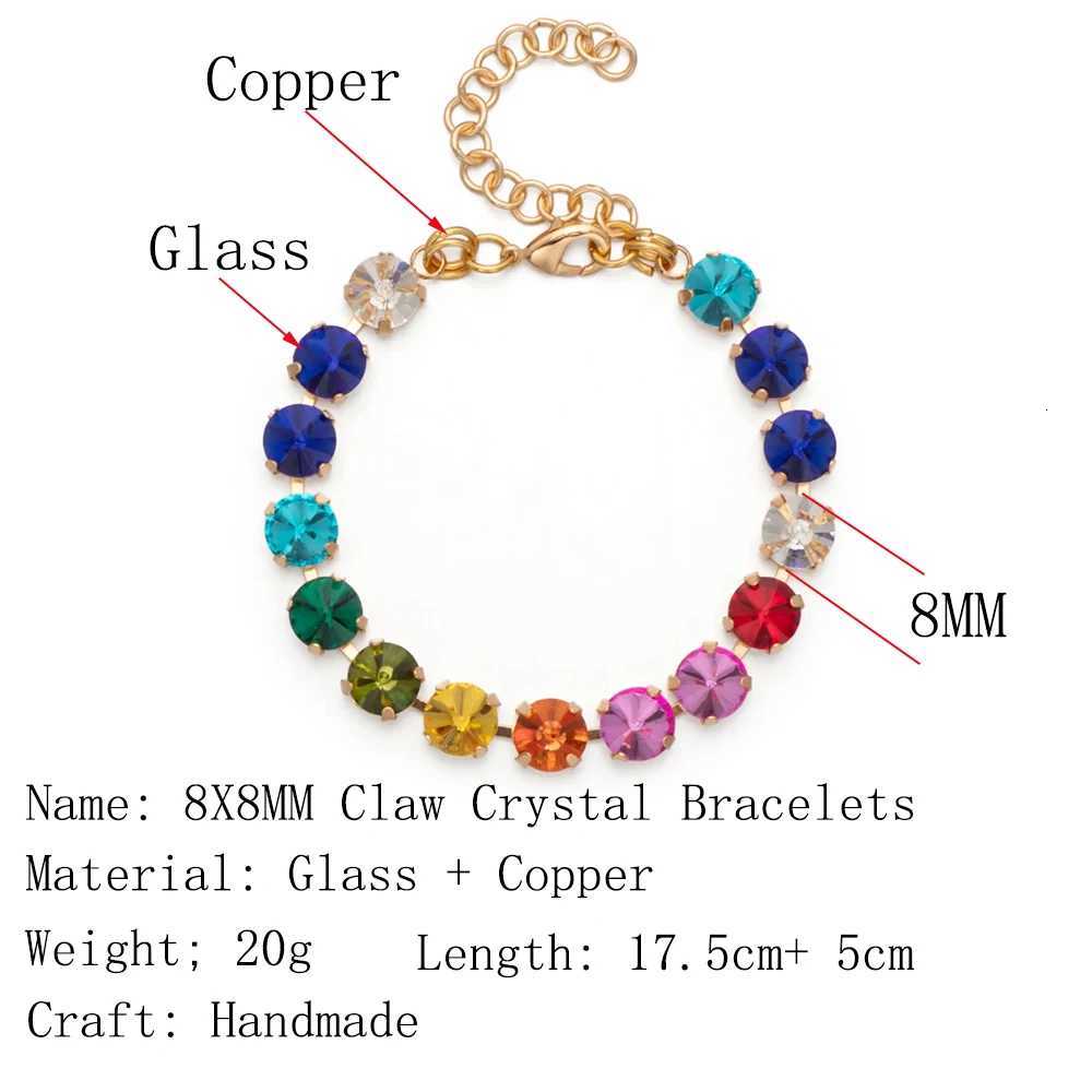 New Design Hot Deal Crystal Charms Bracelets For Women Claw Drill Set Colorful Crystal Bracelets Lobster Clasp Link Chain W251206