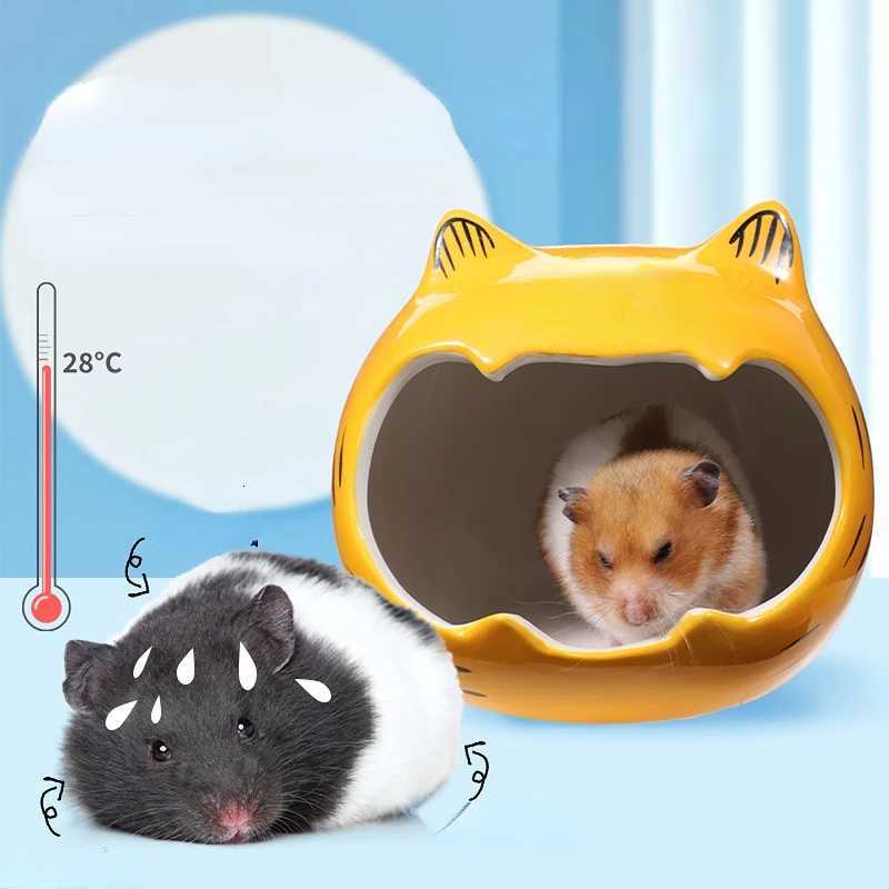 Pottery Hamster House Pet Bed Hideout Hut Hamster Gerbil Hamster House Guinea Pig Nest Sleeping Bed Ceramic House M251206