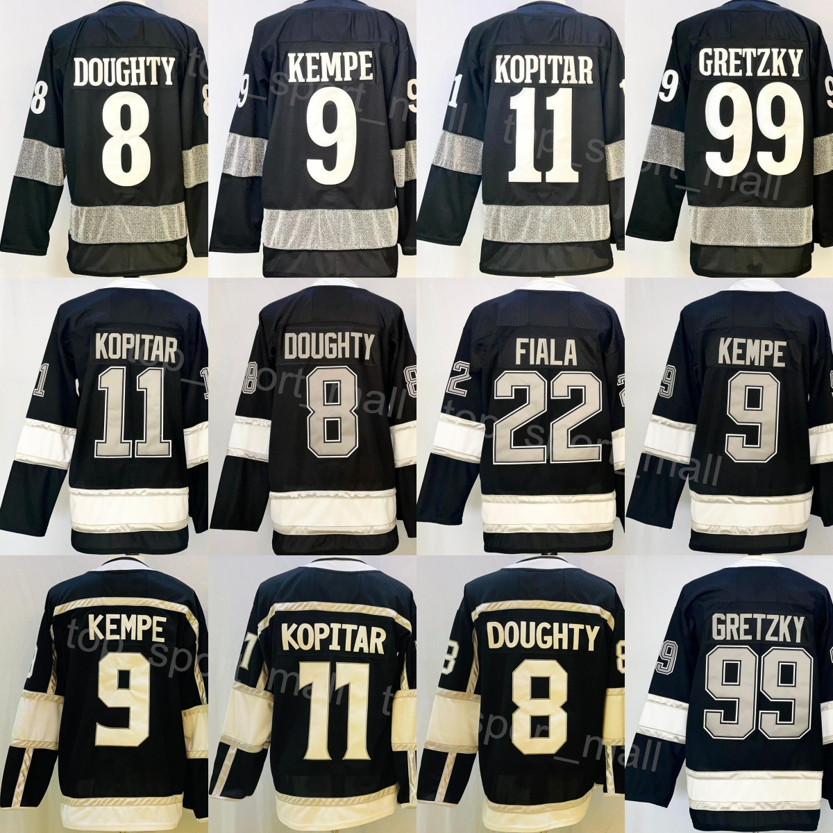 Hockey 2026 Alternate 8 Drew Doughty Jerseys Man 11 Anze Kopitar 9 Adrian Kempe 22 Kevin Fiala 99 Wayne Gretzky Vintage Reverse Retro Stadium Series Black Sewing