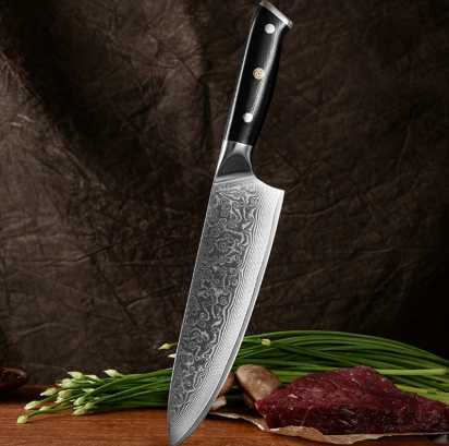 Household Damascus sharp small kitchen knife for cutting meat and vegetables, chef's knife, kitchen utensils H251206
