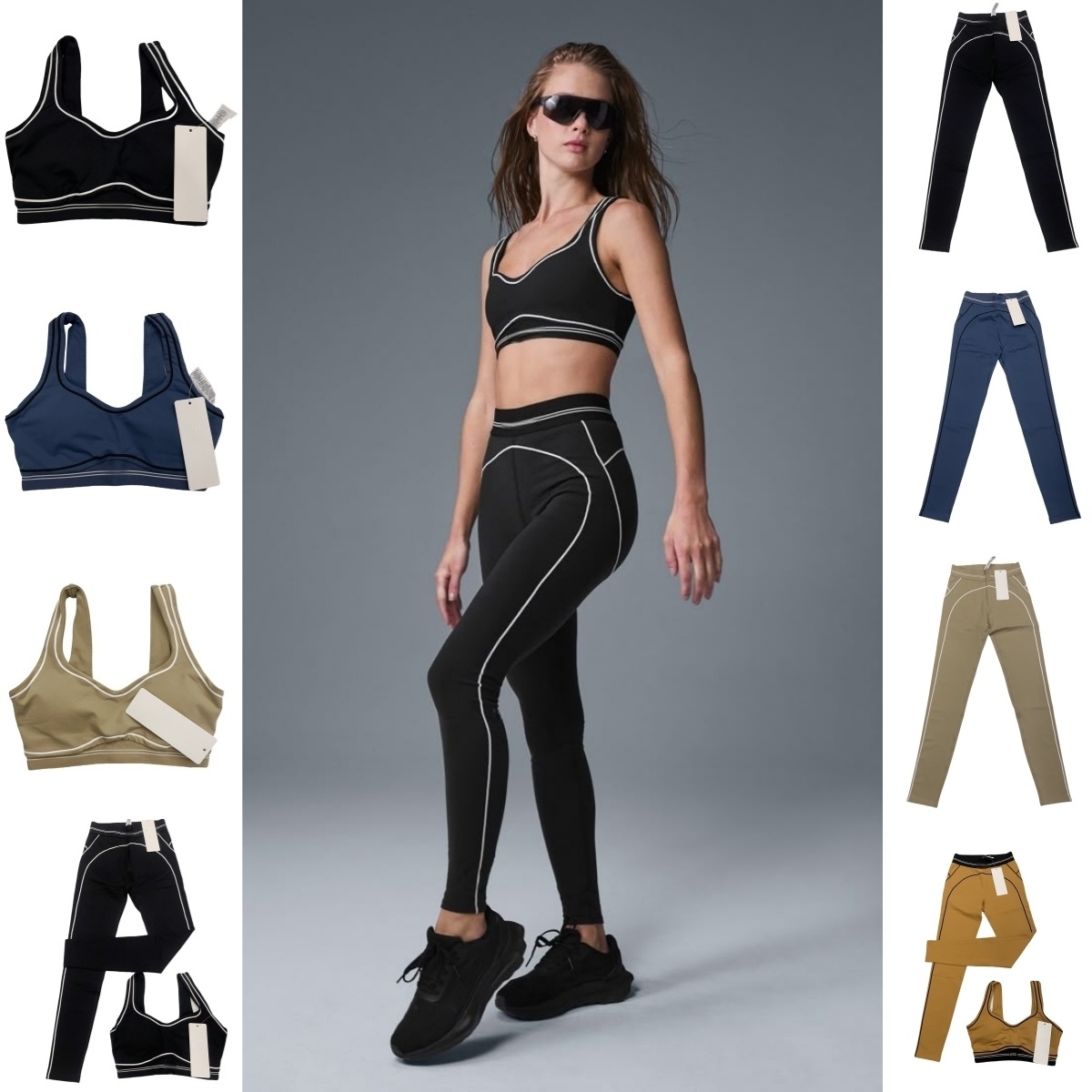 2025 TOP Yoga pants exercise set 2 piece bra+pants set high end minimalist sports shorts women clothing solid color sportswear designer women gym set