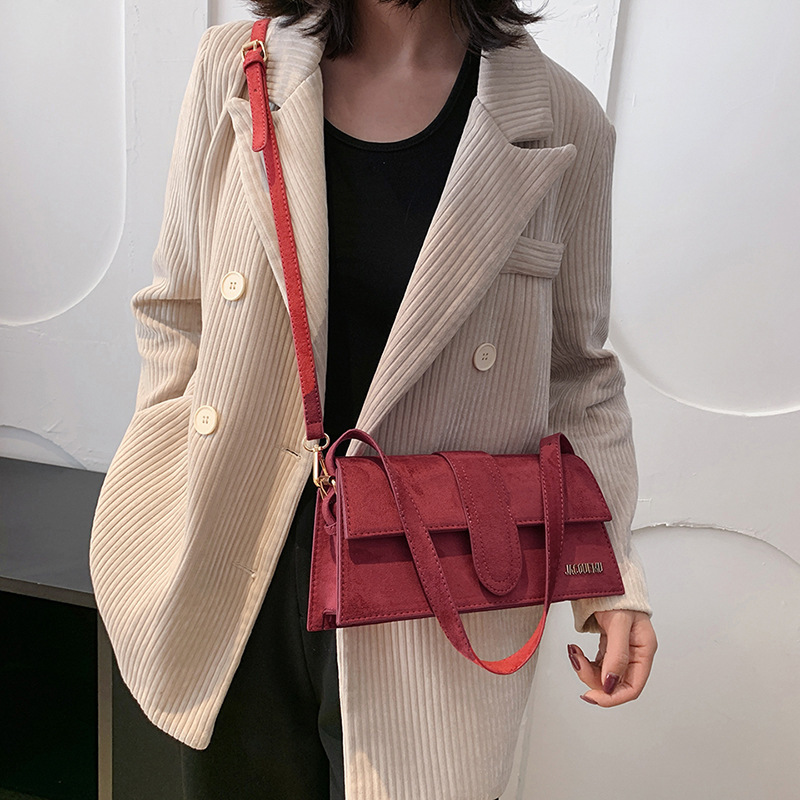 Luxury Bag Women's 2025 New Trendy Matte Finish Crescent Bag with Solid Color Letter Design -Versatile Crossbody Shoulder Purse