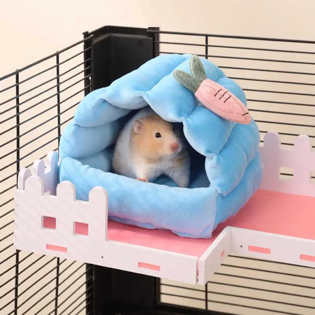Cozy Hamster Nest Bunny Carrot Design Small Animal Warm Room Guinea Pigs Ferrets Hedgehogs Winter Hamster Cage Accessories M251206