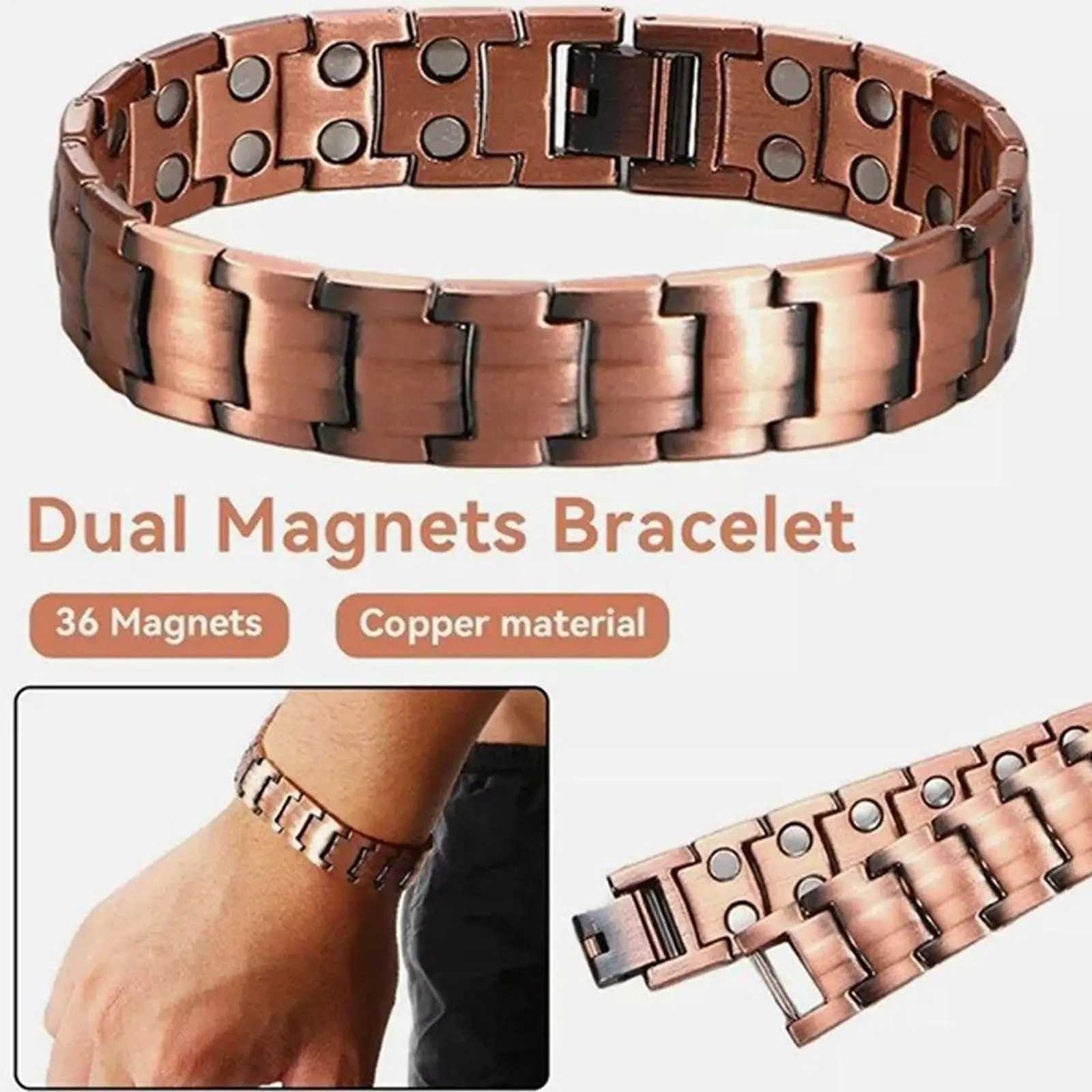 Magnetic Bracelets for Men Pure Copper Magnetic Bracelet Jewelry Accessories for Running Sports Gym Fathers Outdoor W251206