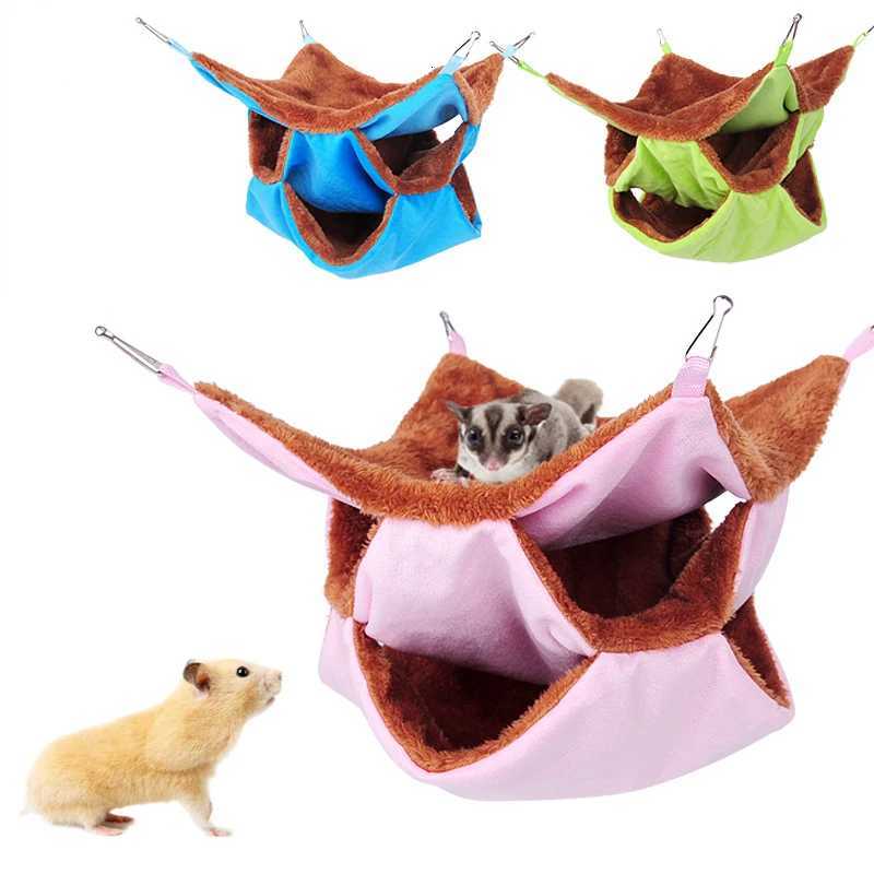 Small Nest Plush Hammock Warm 3Layer Hamster for rats rodent Animal Guinea Pig Ferret Double-layer Cotton Nests Pets Supplies M251206