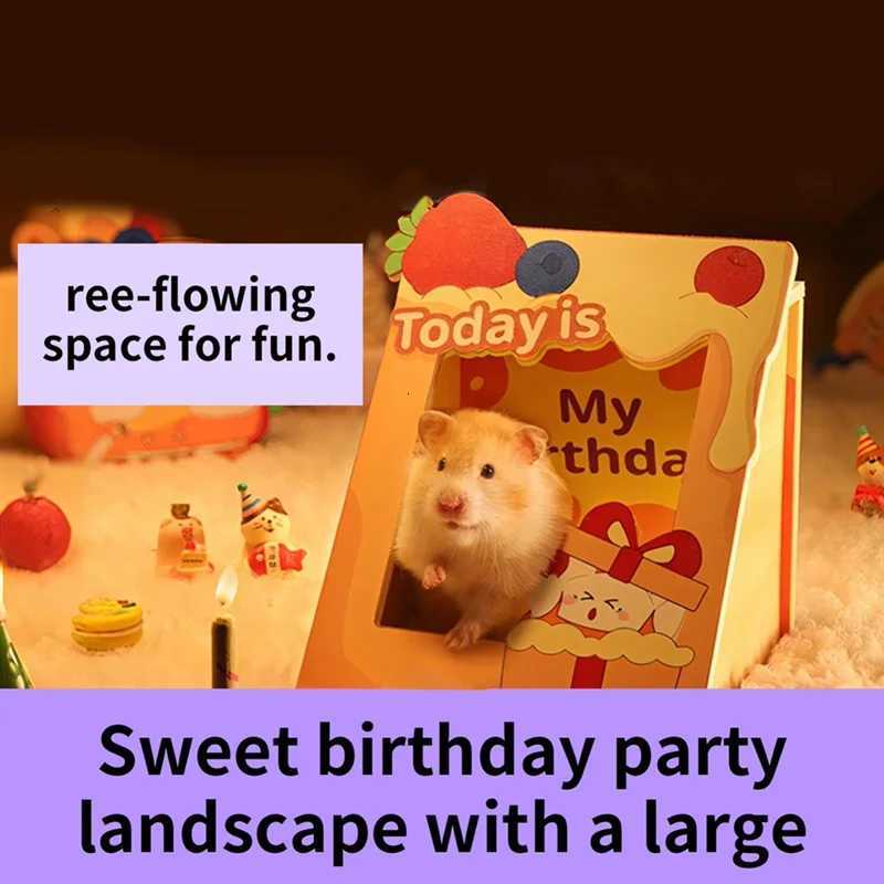 ABGR-Cozy Picture Frame Hamster House Hideout Wooden Small Pet Habitat For Hedgehog Guinea Pigs Ferrets M251206