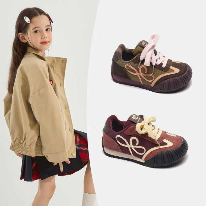 Children's fleece sports shoes - 2025 winter new style - lightweight boys' and girls' warm shoes with educational design X251202