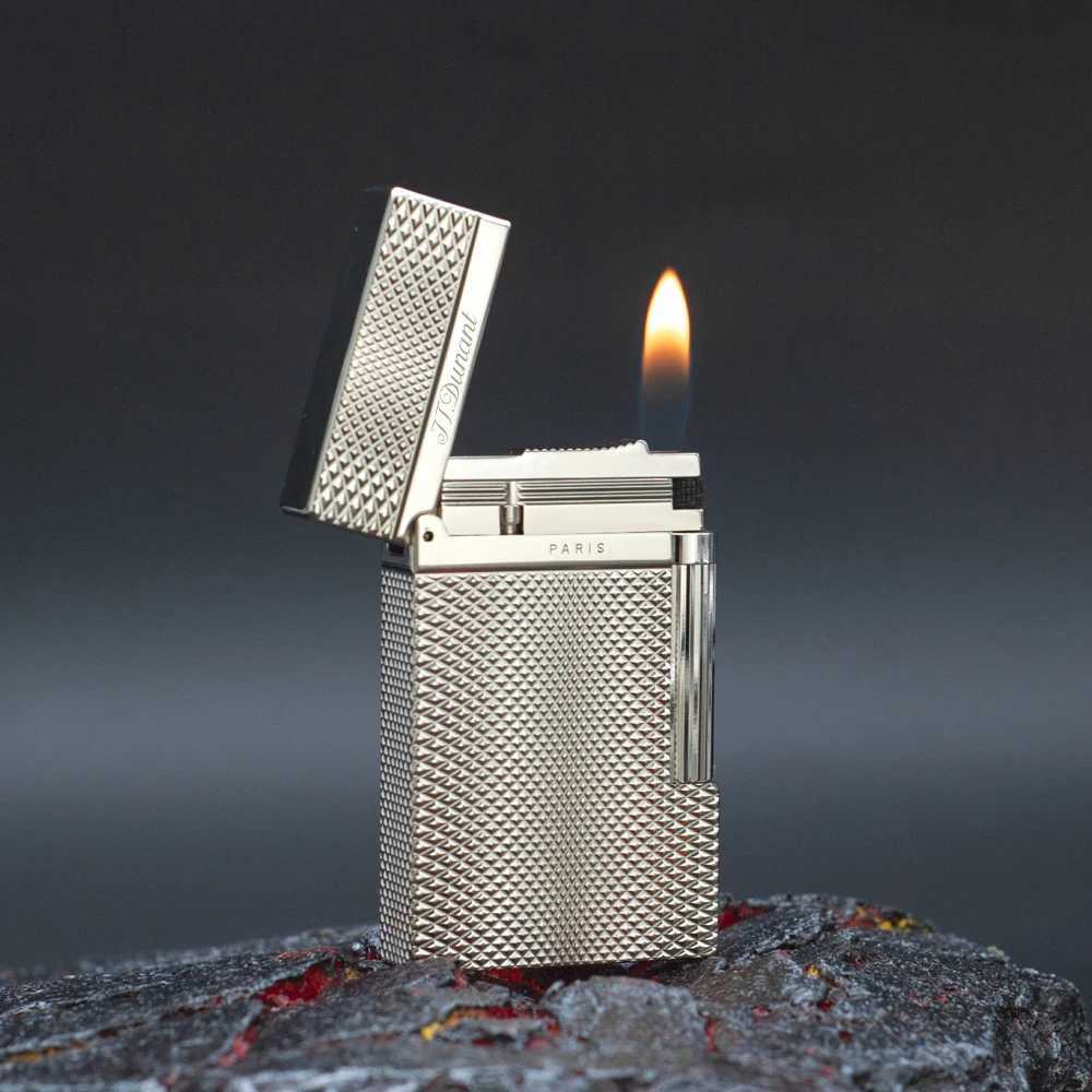 100 Brass Cigarette Lighter Space-time Distorted Grid Memorial Luxury Special Lighter For Men Birthday Gift Sofe Flame D Brand H251206