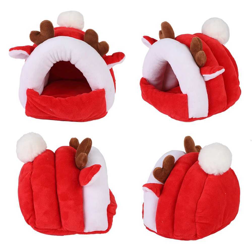 Soft Christmas Hamster House Cage Warm Guinea Pig Bed For Small Animal Plush Sleep Warm Hamster House Rat Nest Pet Accessories M251206