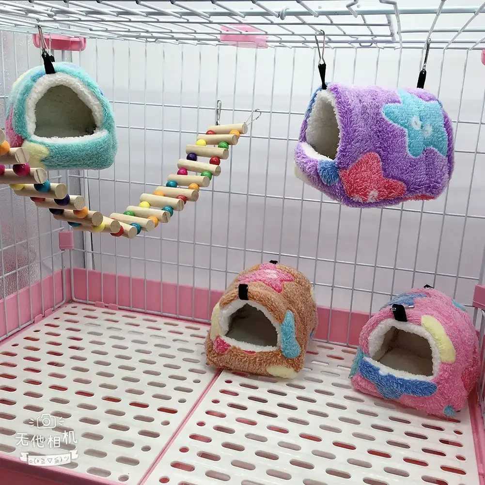 Winter Warm Cotton Nest For Bird Cage Parrot Budgie Hammock Cage Hut Tent Bed Hanging Cave For Parrot Hamster Rabbit Guinea Pig M251206