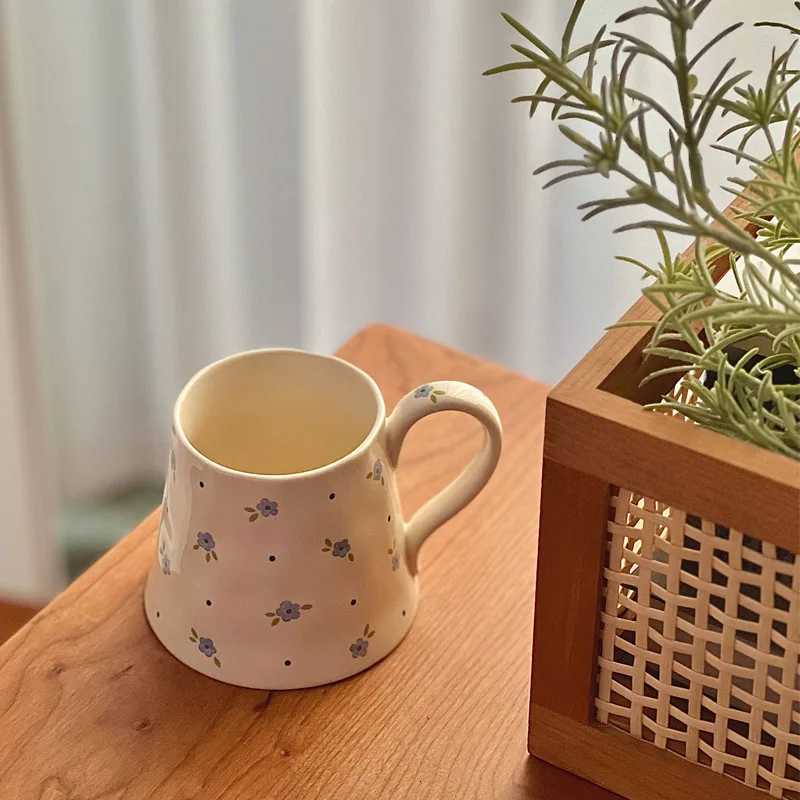 Ins countryside style blue floral mug ceramic household water cup Christmas gift afternoon tea coffee milk cup M251206 - view 4