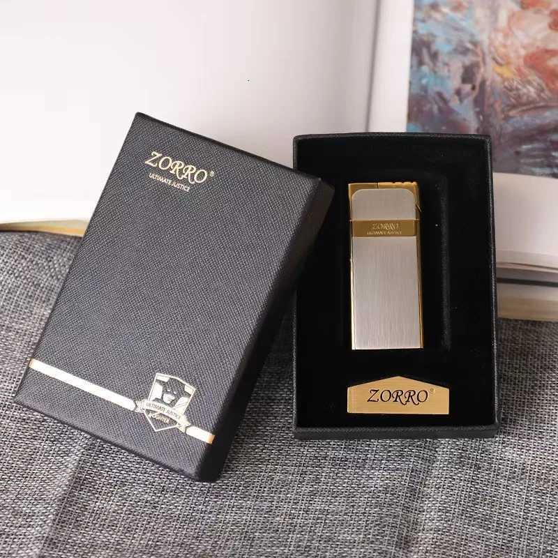 tra-thin Gas Lighter Portable Metal Texture Retro Creative Lighter Cigarette Accessories H251206