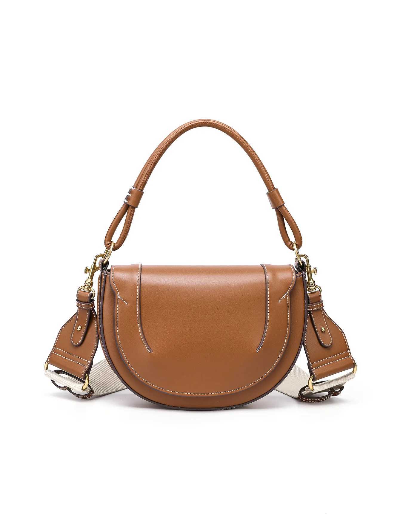Fashionable and casual hand-held saddle bag versatile for commuting single shoulder crossbody bagT251205