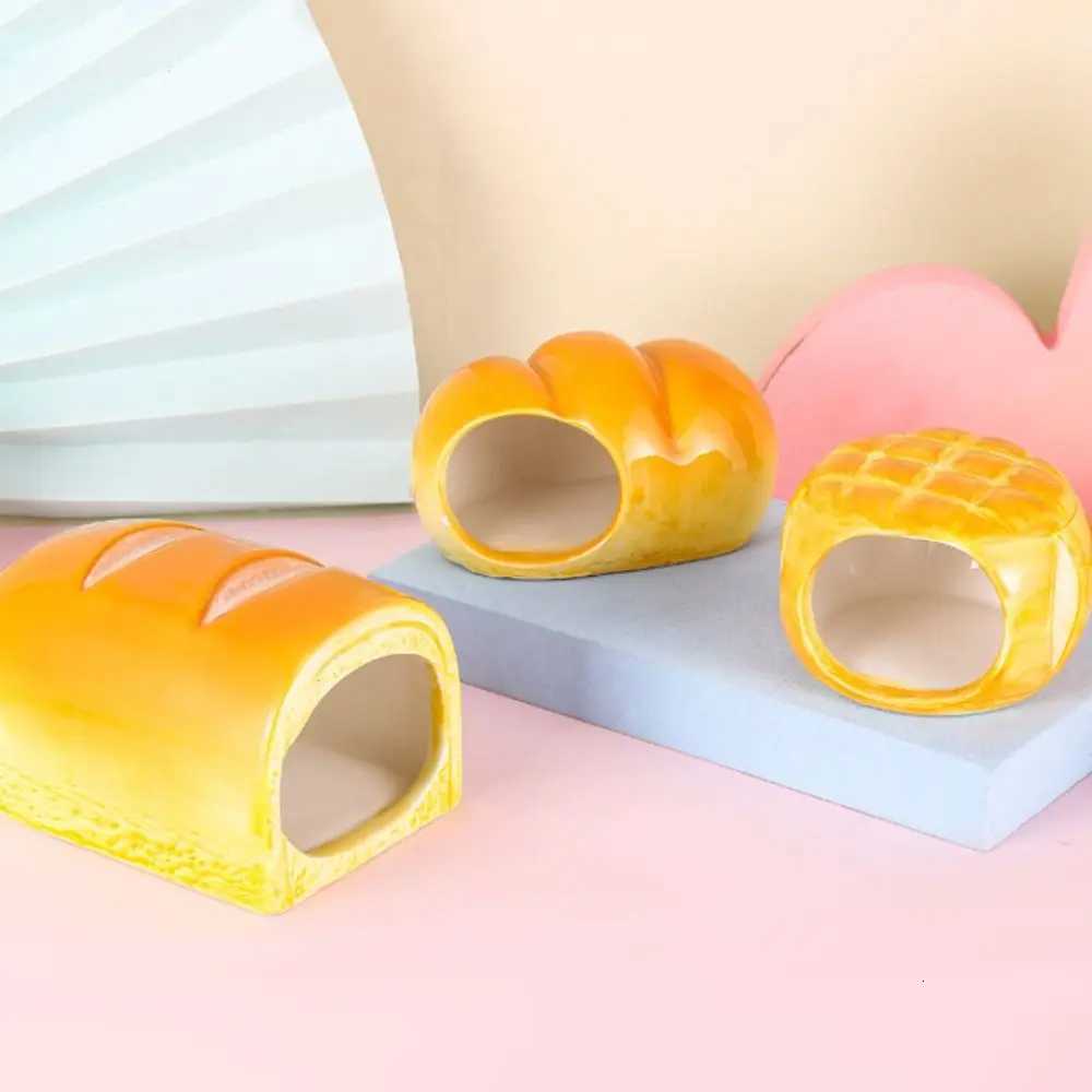 Hamster Landscaping Supplies Ceramic Hamster Nest Cooling Cute Pet Small House Bread Shaped Creative Hamster Bed Golden Bear M251206