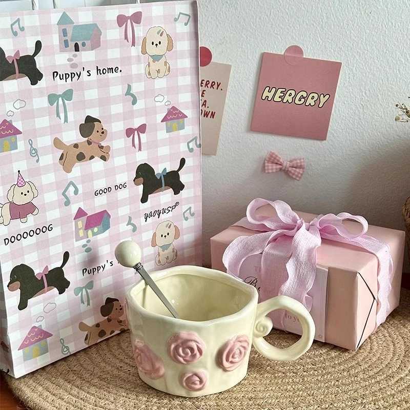 Black luxury Flower Coffee Cups Reusable Kawaii Portable Cappuccino Coffee Cup Mug Nordic Forminhas Para Doces Home Accessories M251206 - view 3