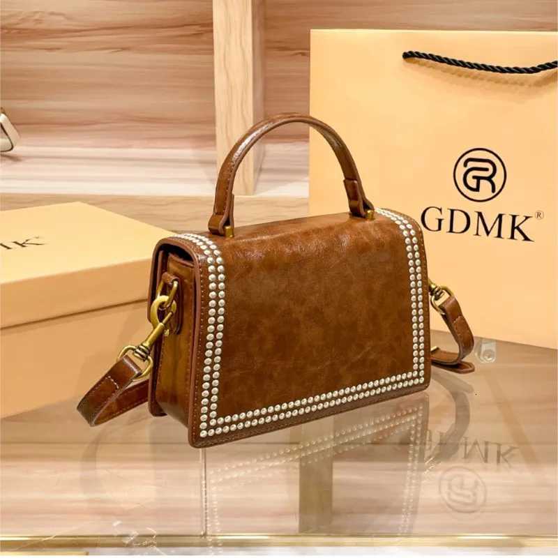 Brand womens handbag light luxury small square bag 2025 new autumn and winter retro designer shoulder bag high-end crossbodyT251205