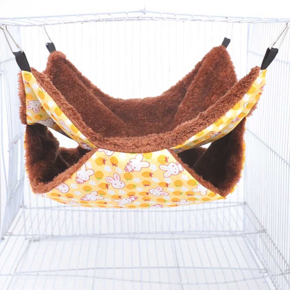 Comfortable Hammock For Rats Double Thick Plush Warm Bed For Hamster House Nest Sleeping Bag Hanging Tree Beds Pet Hamster Nest M251206