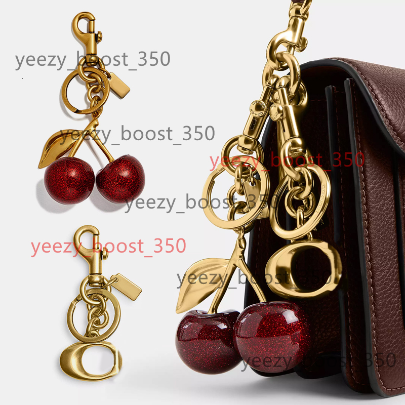 Cherry Bag Charm Women Key Rings keychain Retro-Cool Cherry Motif In Glittery Resin Clip it To Favorite Bag Set of Keys For Refreshing Style key Coach coachkeychain