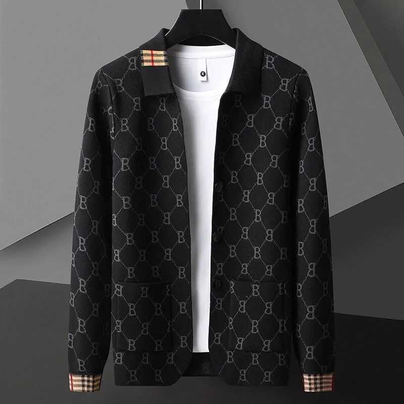 Spring Casual Fashion luxury Sweater Jacket Mens Long Sleeve Cardigan Casual Versatile Jacket Style Sweater Stylish M251208