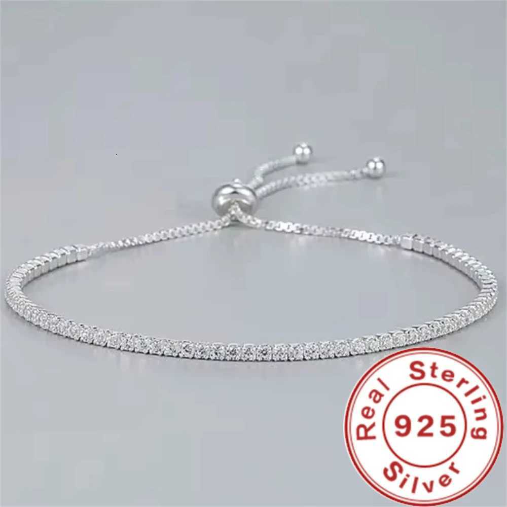 925 Sterling Silver Bracelet Vera Elegant Zircon Tennis Zircon Crystal Bracelet For Women Fashion Simple Engagement Wedding Glam W251206
