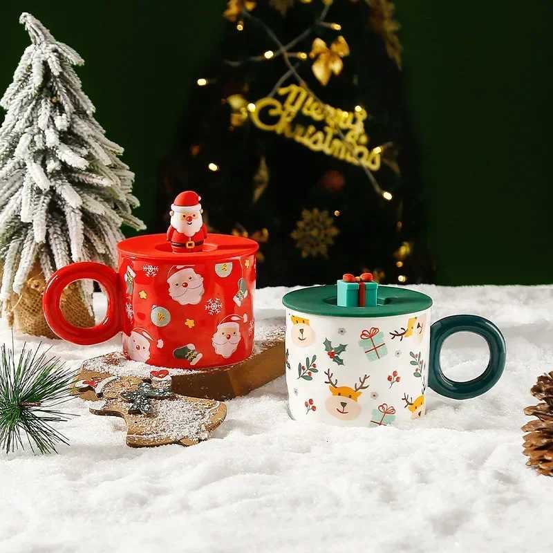 Christmas Creative Ceramic Mug Santa Claus Coffee Mugs High Beauty Drinkware Breakfast Milk Cpus Couple Water Cup Kawaii Gift M251206 - view 4