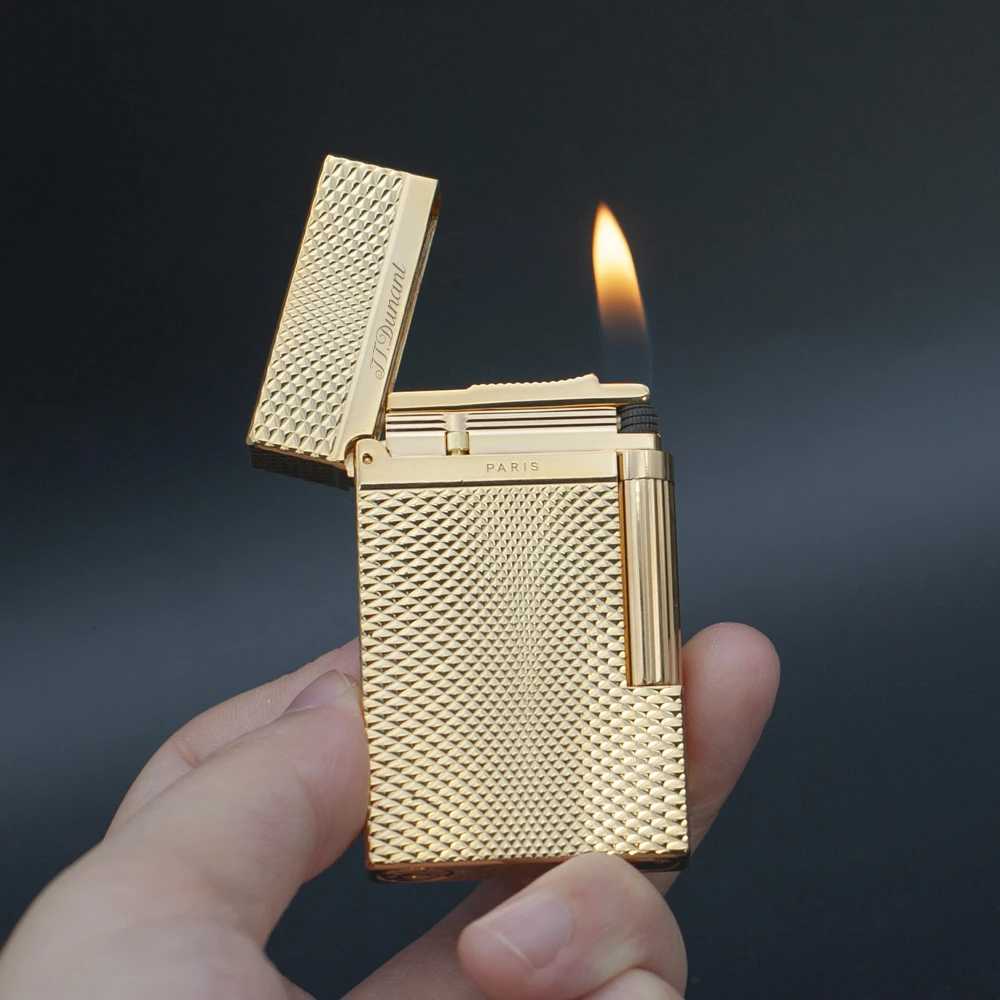 100 Brass Cigarette Lighter Space-time Distorted Grid Memorial Luxury Special Lighter For Men Birthday Gift Sofe Flame D Brand H251206