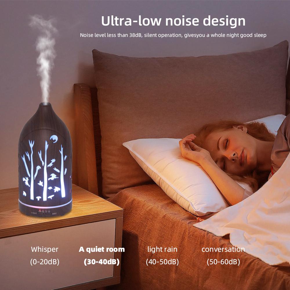 Ultrasonic Essential Oil Diffuser Auto Shut Off 7 Color LED Lights Quiet Operation for Home Office Yoga Spa