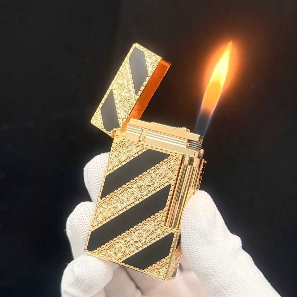 Luxury Brand Lighter Brass Lacquer Ening Zndzeug meos Cigar Tobacco Smoking Cigarette Accessories Man Gifts Briquet H251206