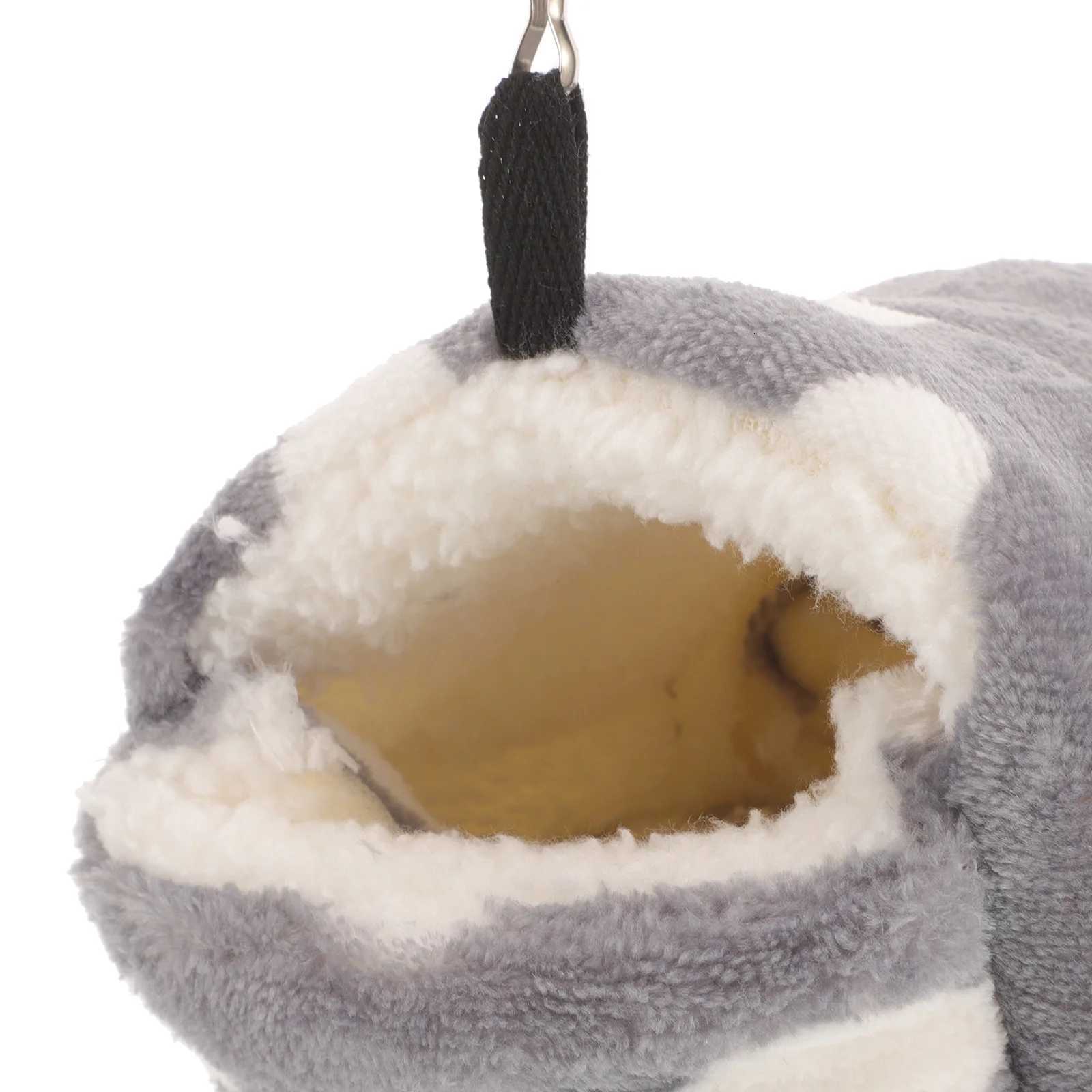 Winter Warm Cotton Parrots Nest House Cage Hammock Size M Grey Animal Hut Heat Preservation Shelter for Small Pets M251206