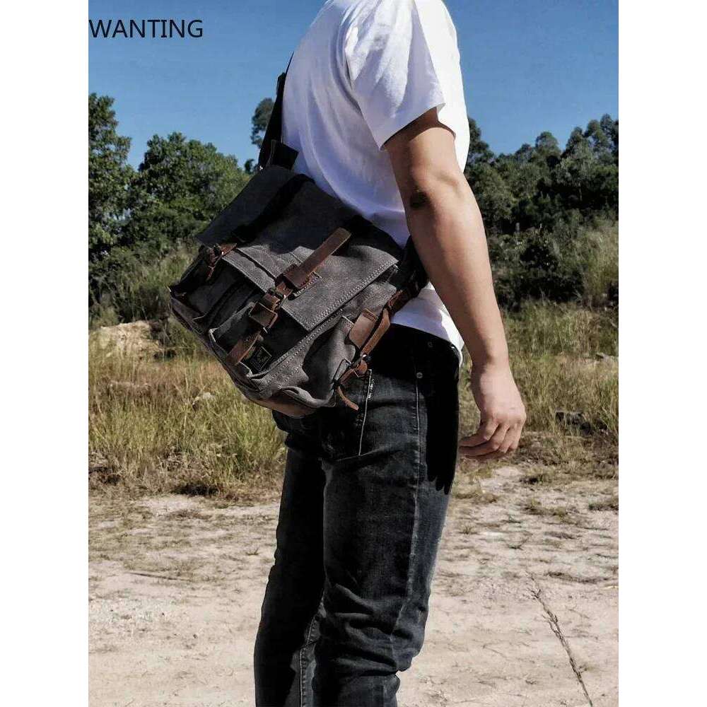 Luxury Bag Designer Shoulder Bags Totes Hobo WANTING Canvas Leather Men Messenger Big Satchel Male Laptop Briefcase Travel Handbag