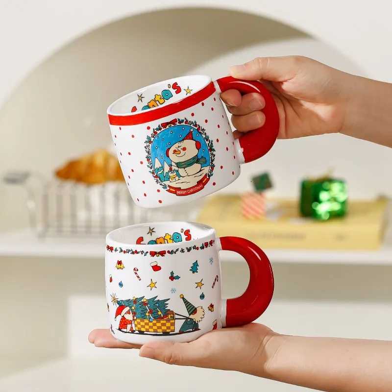 Santa Claus Snowman Ceramic Cup Large Capacity Breakfast Milk Mug Exquisite Afternoon Tea Flower Tea Coffee Cup Christmas Gifts M251206 - view 3