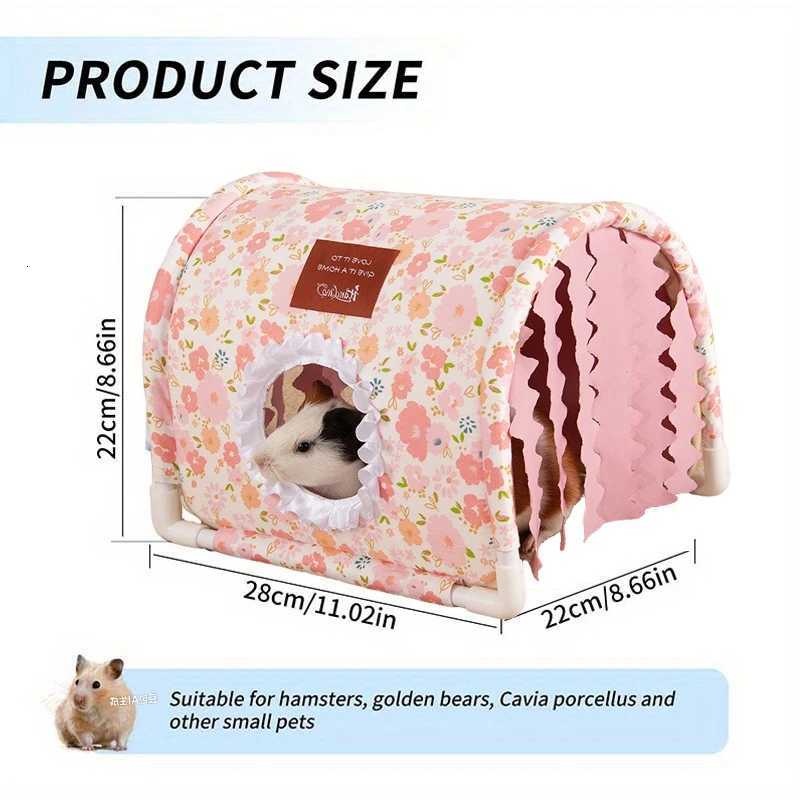 Hamster Shelter Small Rabbit/Dutch Pig/Guinea Pig Triangle Tassel Shelter Small Animal Cage Decoration Small Pet Nest Decoration M251206