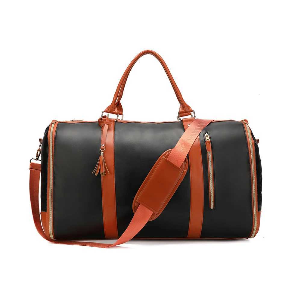 Fashion Large PU Folding Suit Storage Bag Women High Capacity Luggage Handbag Travel Sport Outdoor Multi Function OrganizerT251205