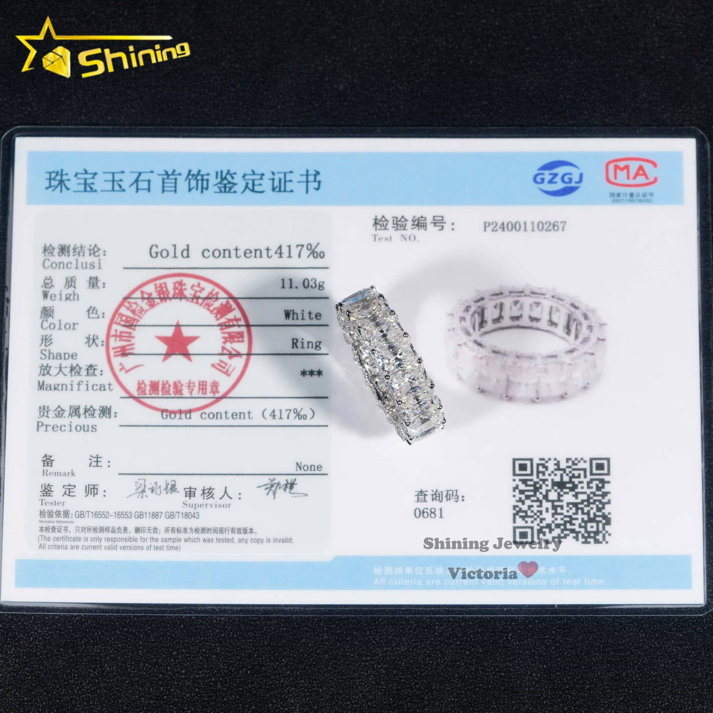 10K 14K 18K Real Gold Ring Wedding Band Full Eternity Lab Grown VVS Moissanite Diamond 925 Jewelry Engagement Eternity Band Ring