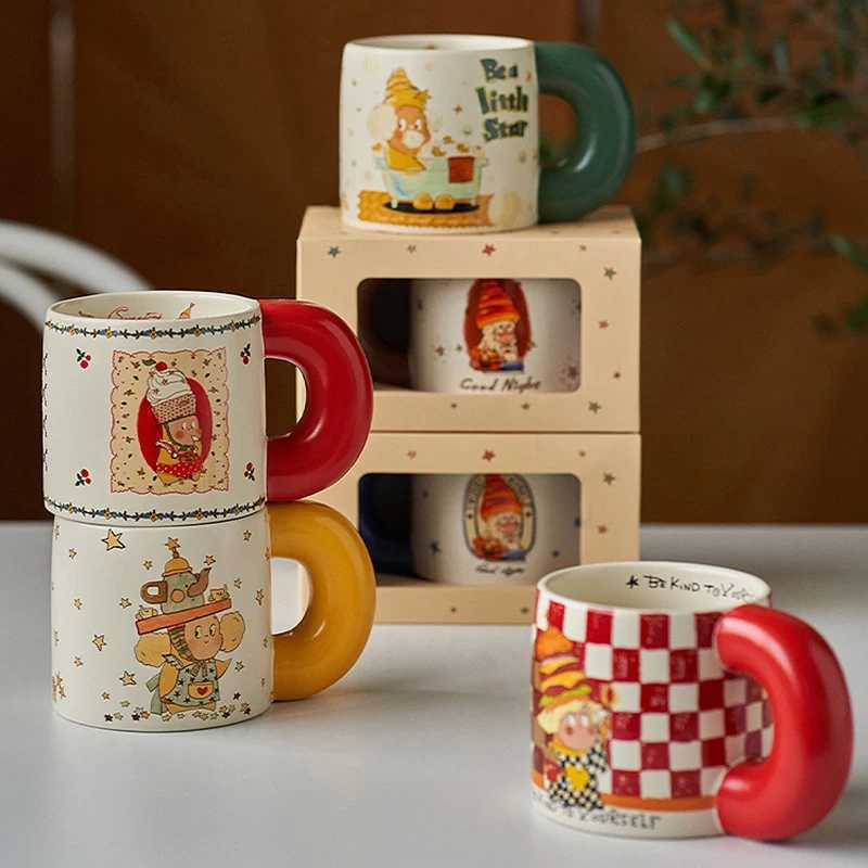 Ceramic Coffee Cups Christmas Party Home Office Drinkware 550ml Large Capacity Afternoon Tea Mugs With Big Handgrip Cartoon Cup M251206 - view 7