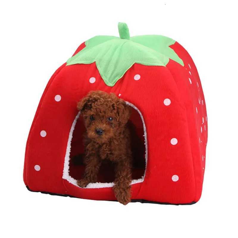 A88K-Dog Kennel Dog Fashion Mat Basket Soft Strawberry Pet Dog Cat House Pet Tent Dog House Small Dog Kitten Bed Cat House M251206