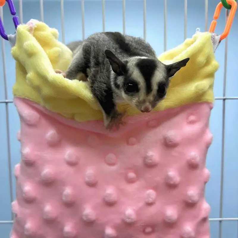 Hamsters Hedgehogs Bean Velvet Hammocks Bed Soft Hanging Sleep Bag For small Pet Hideout Bed House Nest Bed For Sugar Glider M251206