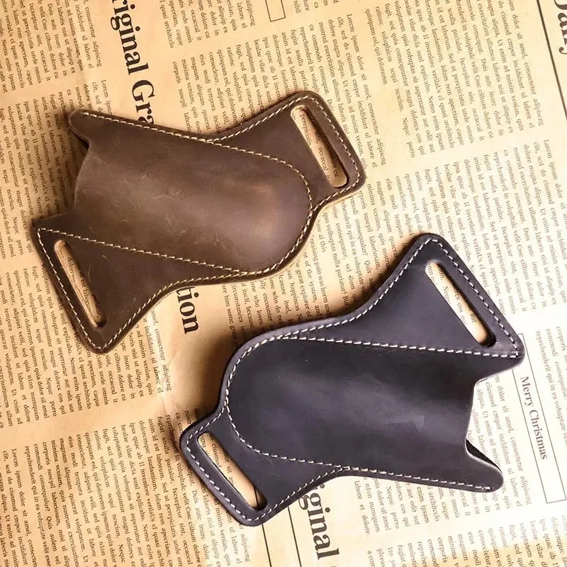 Folding Flick Knife Sheath for Outdoor Camping Vintage Waist Belt Case Holder PU Leather Pocket Knife Protect Cover Outdoor Tool 251202
