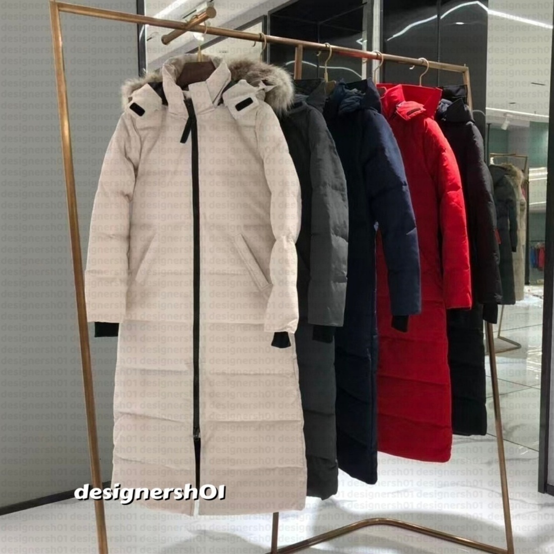 Designer Womens Down Jacket Fashion Brand canada Long Coat Large Pocket Fur Collar Thermal Top Female women goosewomen autumn and winter Large Clothing Coats