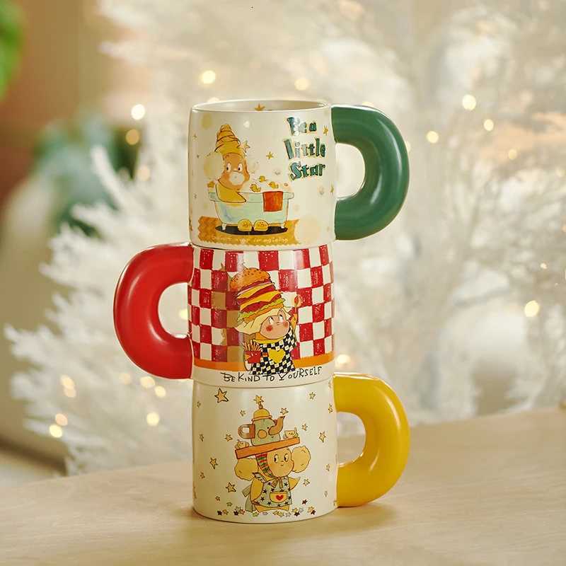 Ceramic Coffee Cups Christmas Party Home Office Drinkware 550ml Large Capacity Afternoon Tea Mugs With Big Handgrip Cartoon Cup M251206 - view 4