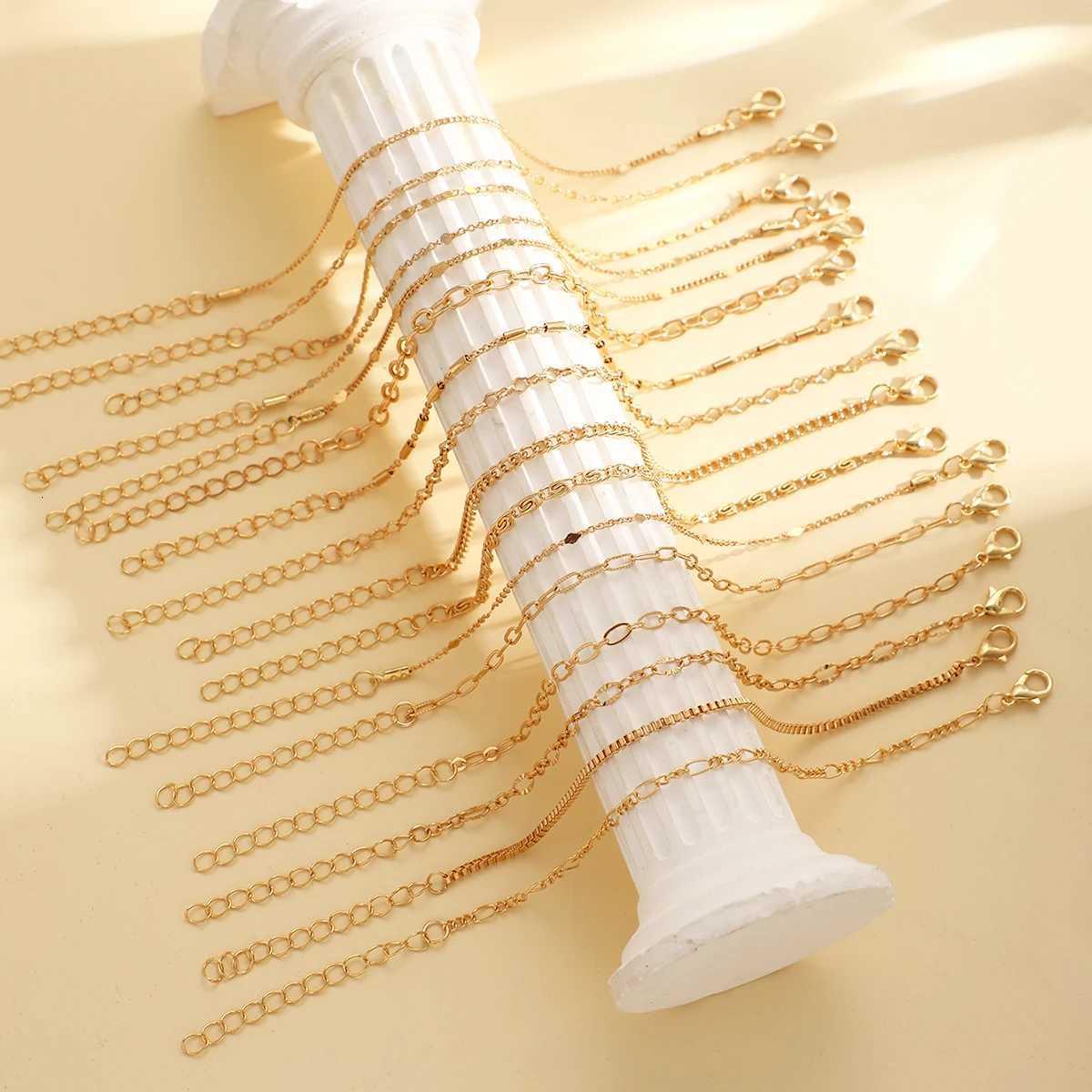 16Pcs/set Boho Cuban Chain Bracelets For Women Retro Stackable Gold Color Bracelets Sets Trendy Versatile Holiday Party Jewelry W251206